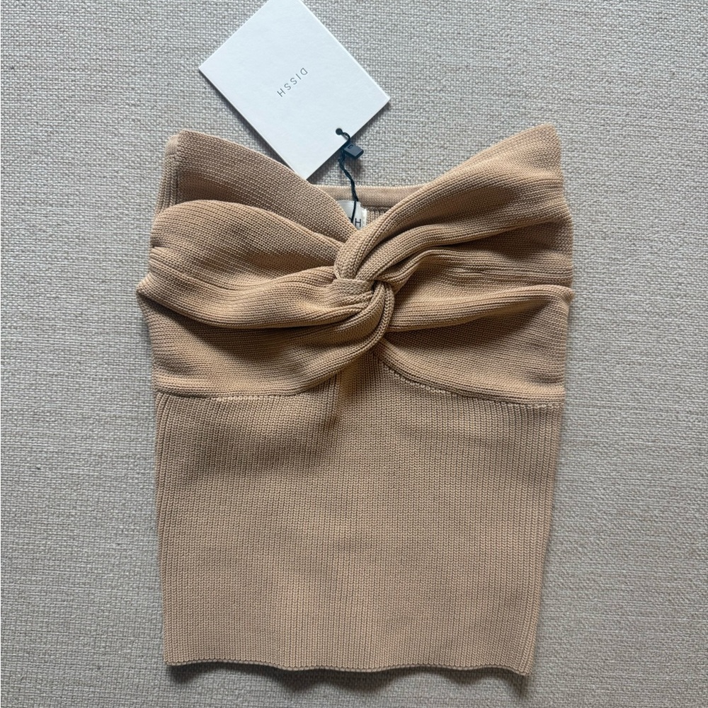 DISSH Twist Knit Tube Top